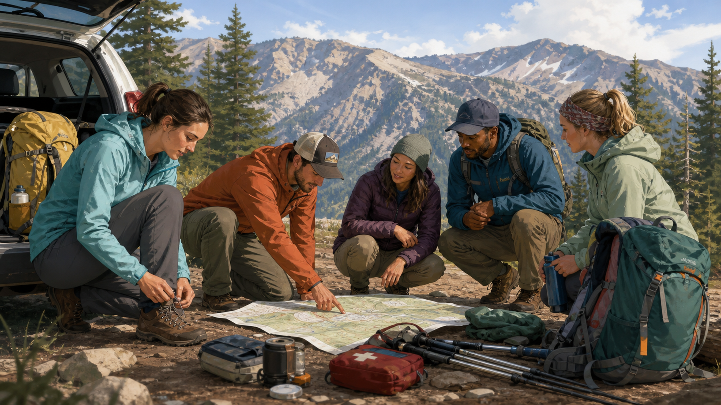 Supporting editorial scene for Mountaineering and Hiking Clubs: Joining Groups, Preparing Well, and Going Responsibly